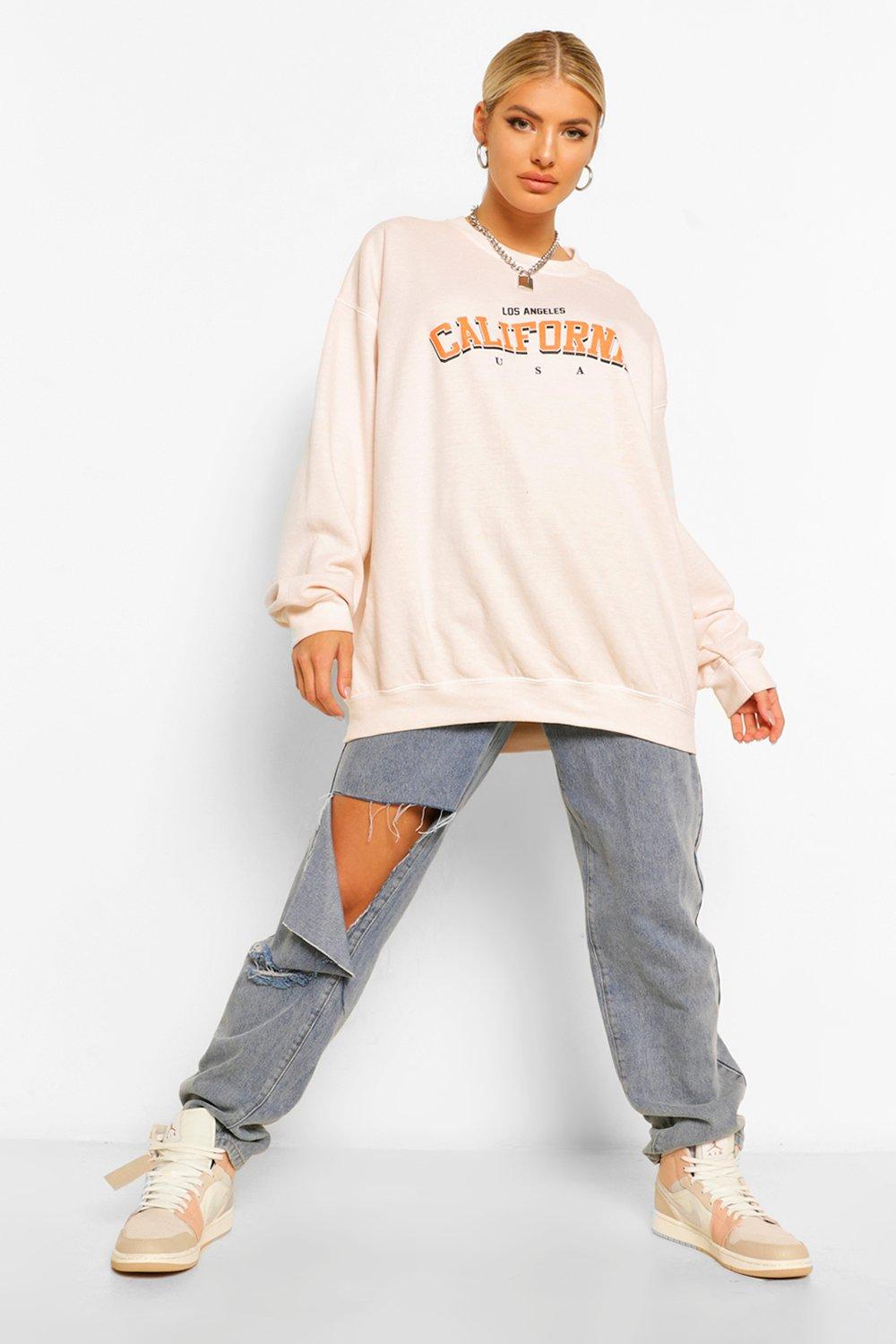 boohoo Recycled Oversized California Sweatshirt - ShopStyle