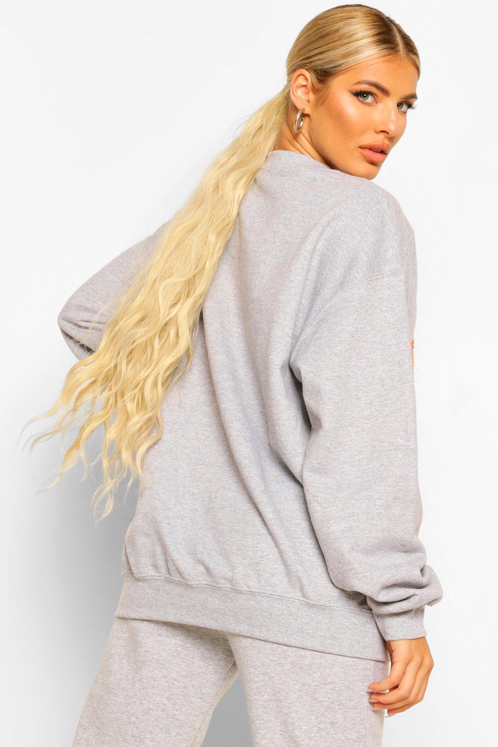 California Slogan Oversized Washed Sweatshirt