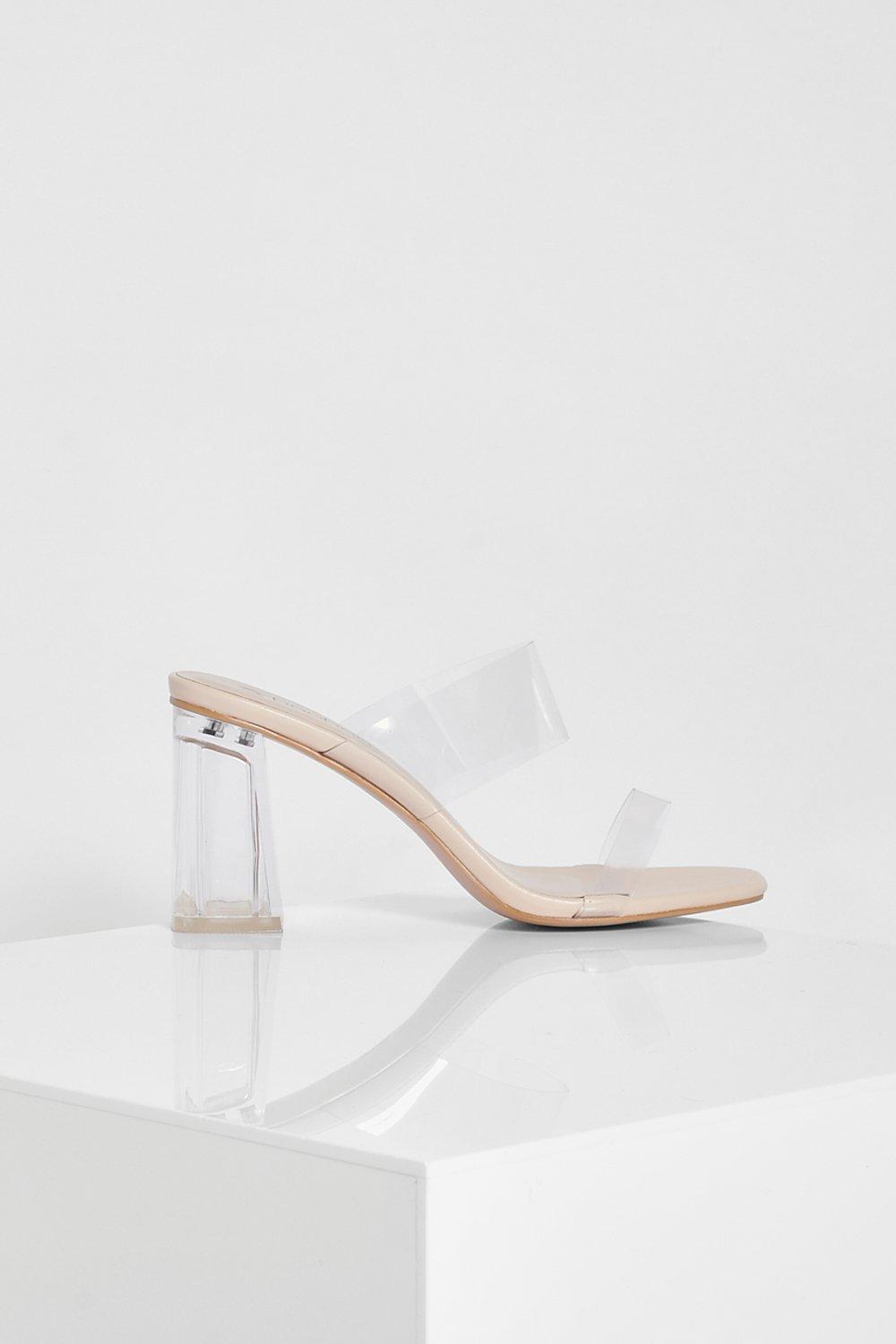 Clear Heel Mules