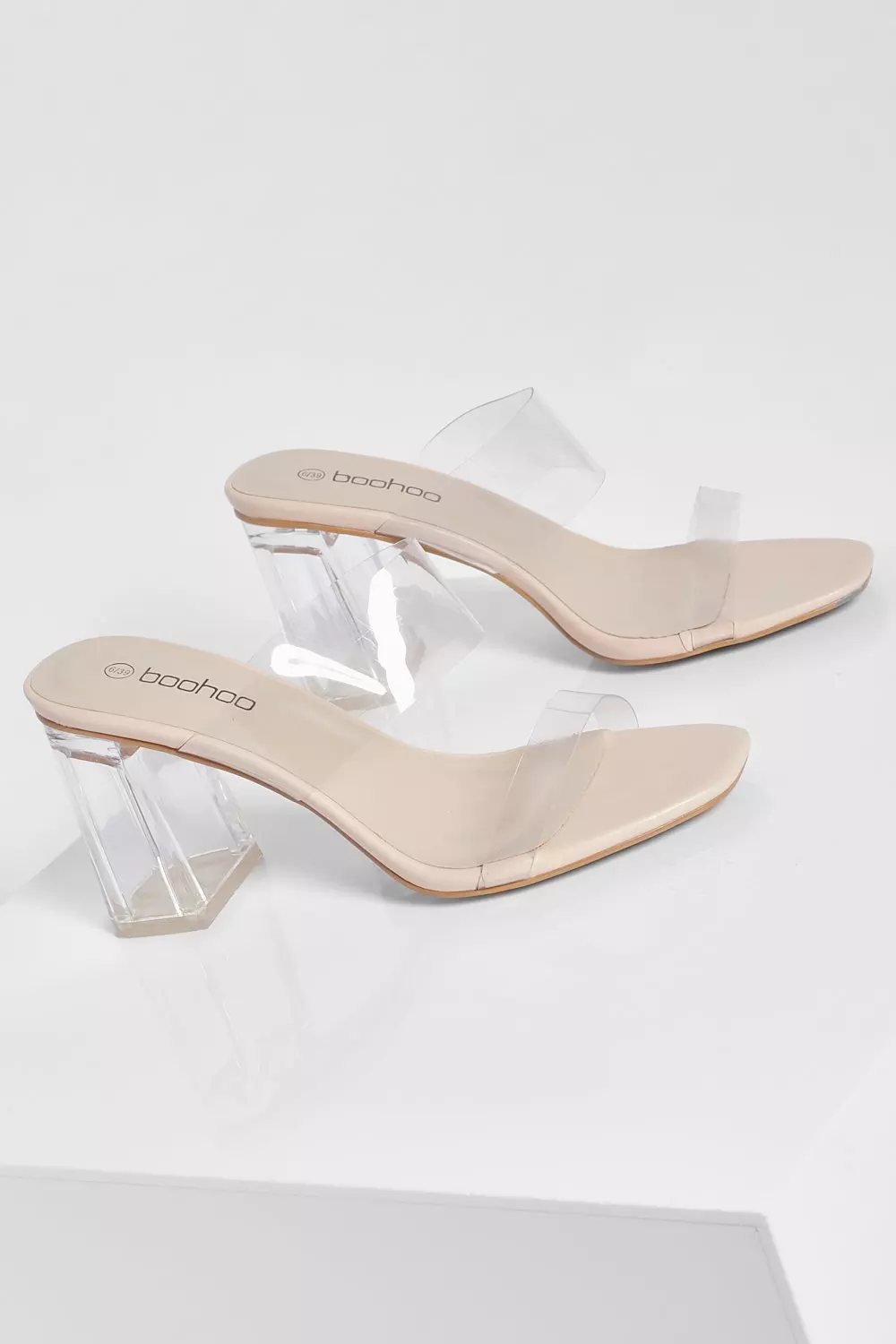 Clear chunky 2024 heel mules