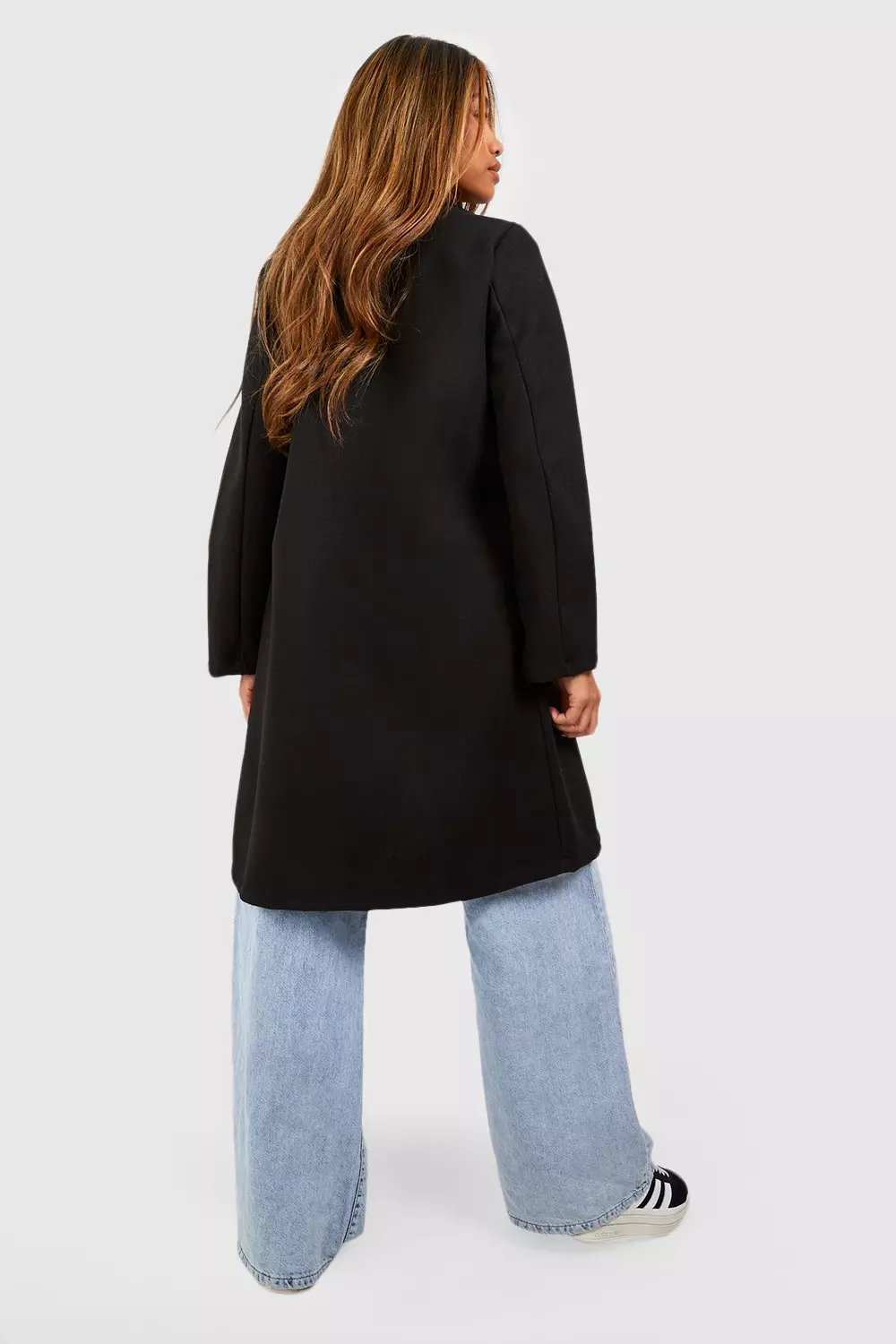 Black Tailored Wool Look Coat alternative image