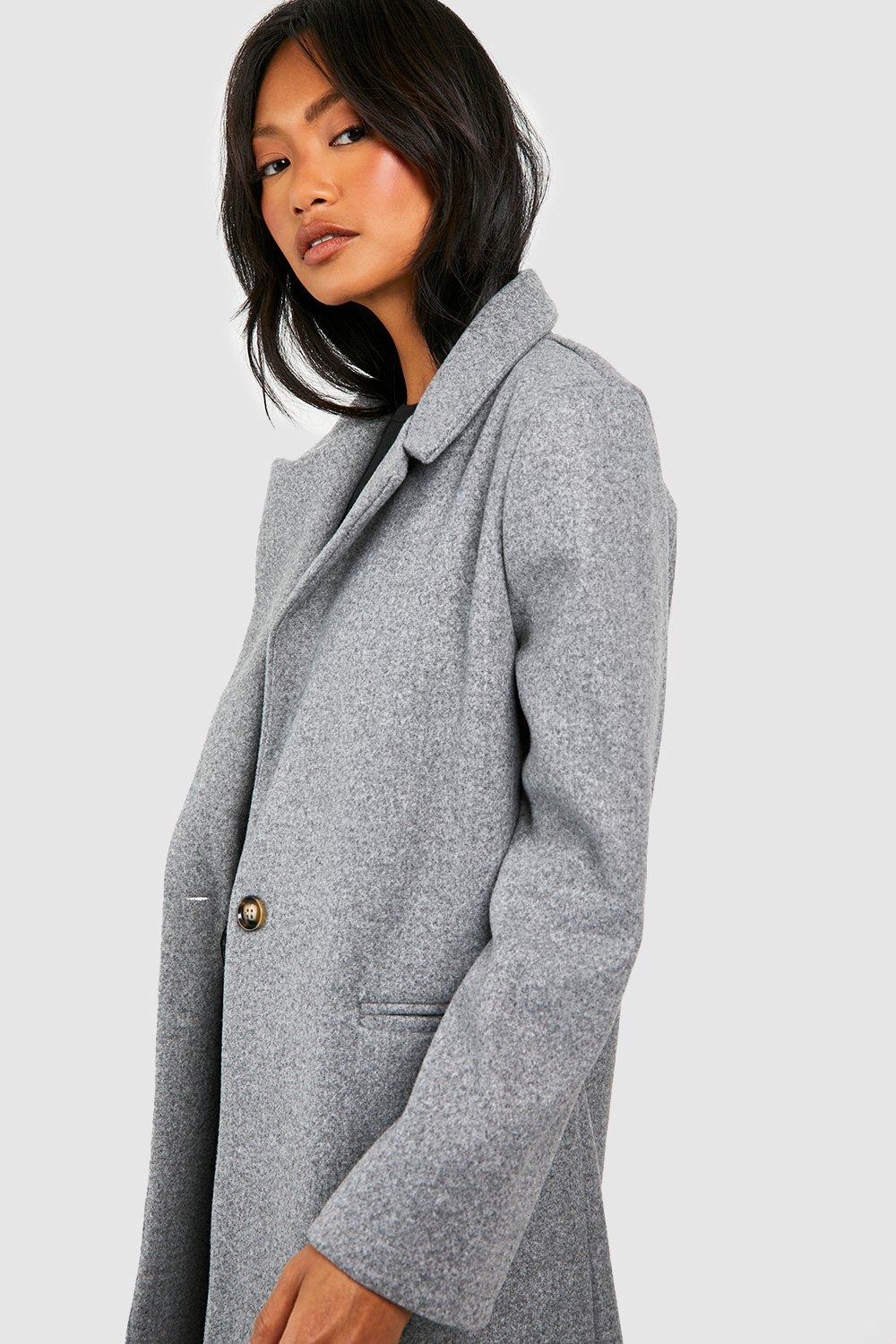 Tailored Wool Look Coat boohoo