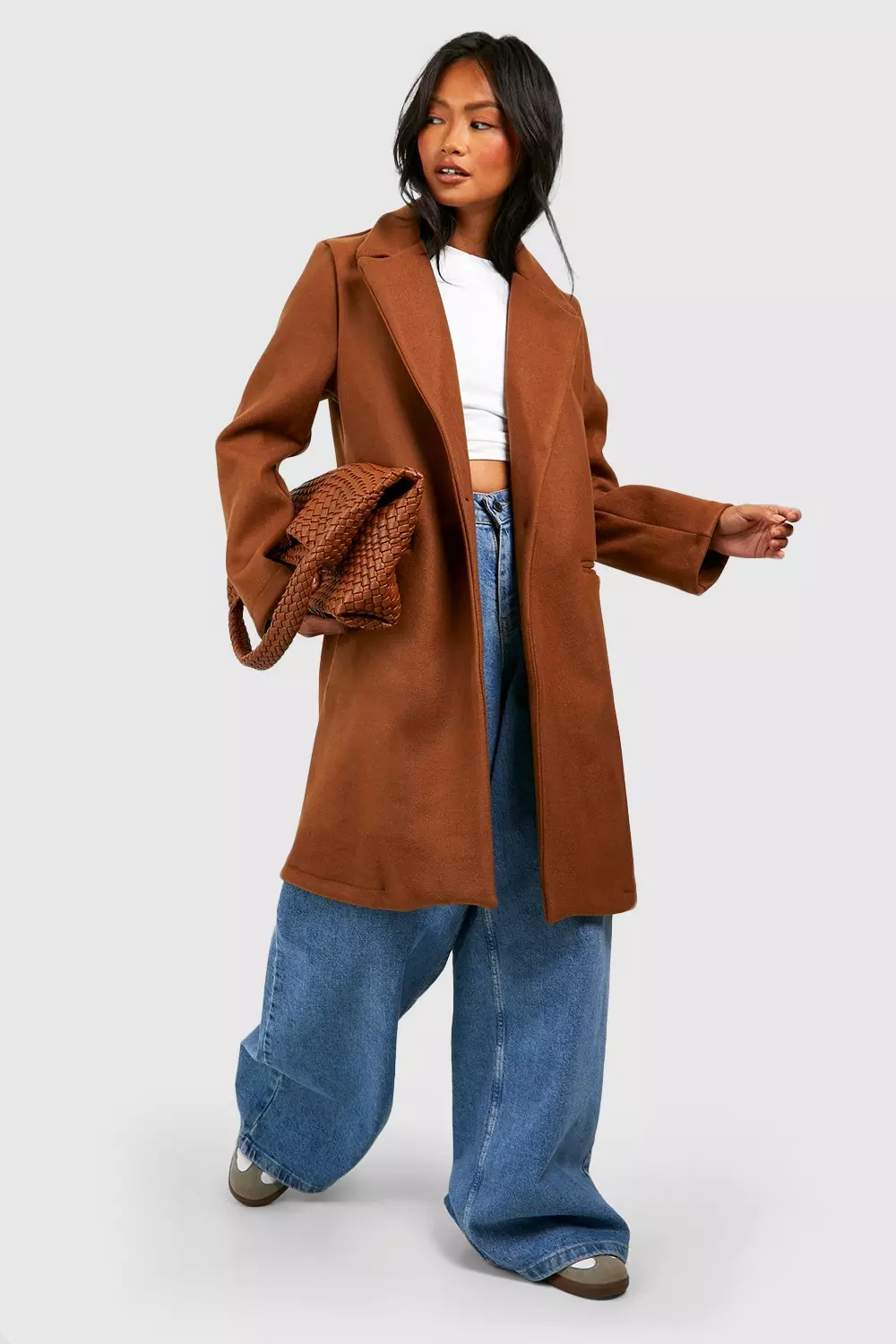 Black Tailored Wool Look Coat alternative image