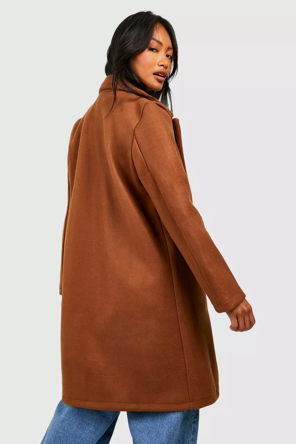 Black Tailored Wool Look Coat alternative image