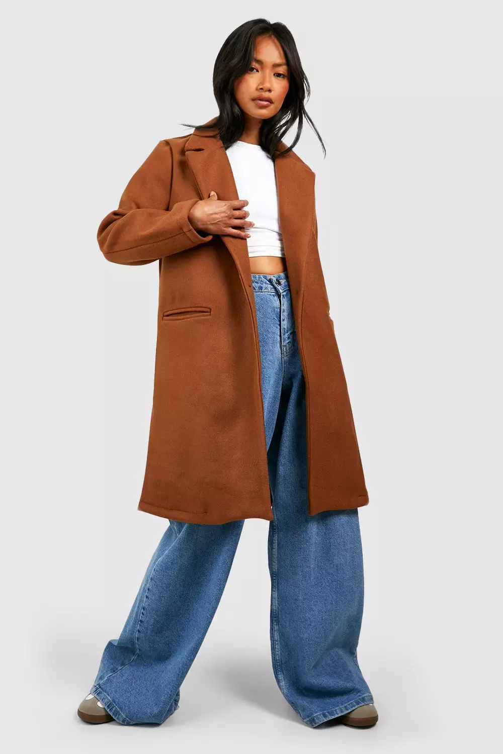 Black Tailored Wool Look Coat alternative image