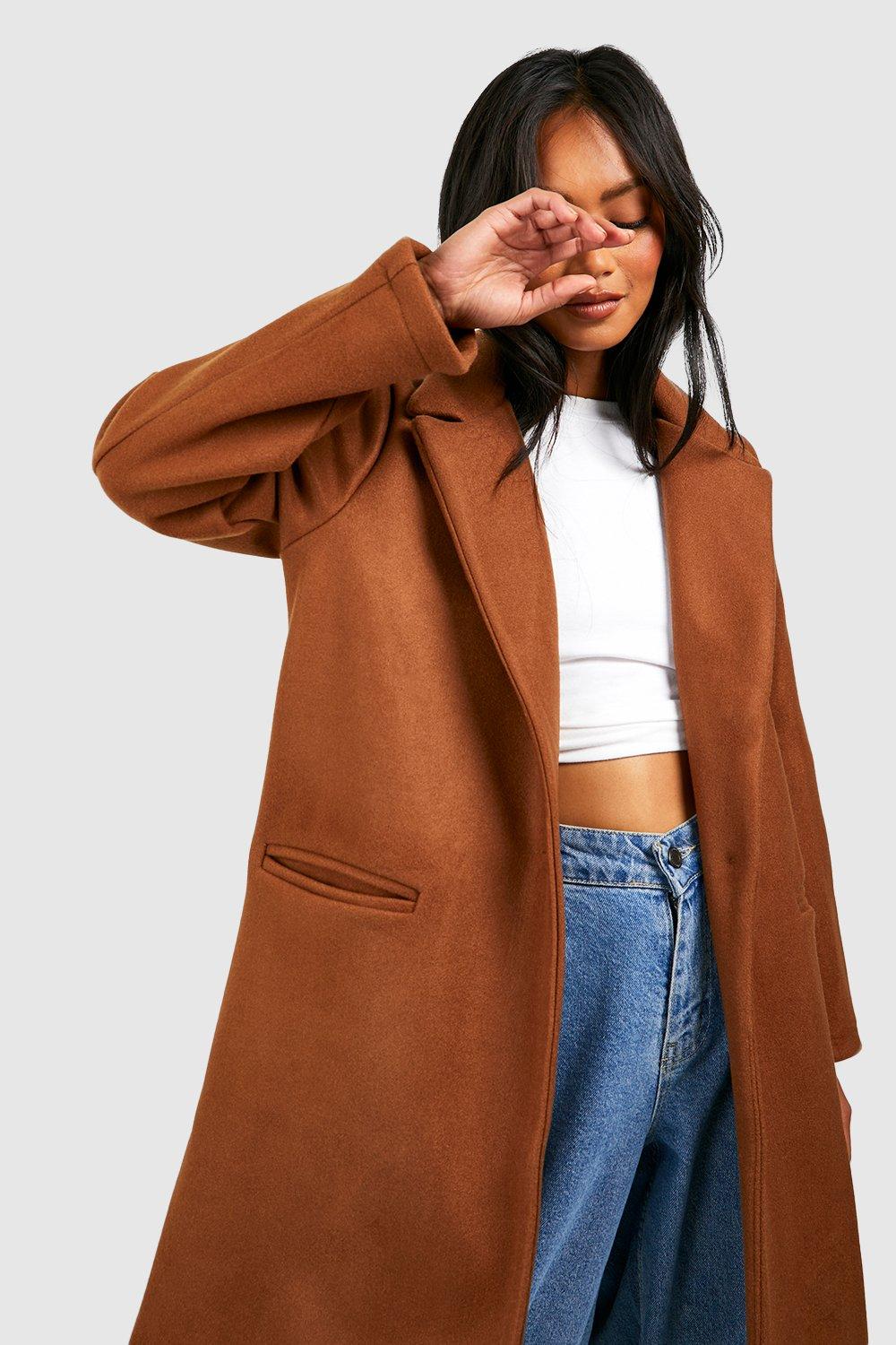 Boohoo wool cheap look coat