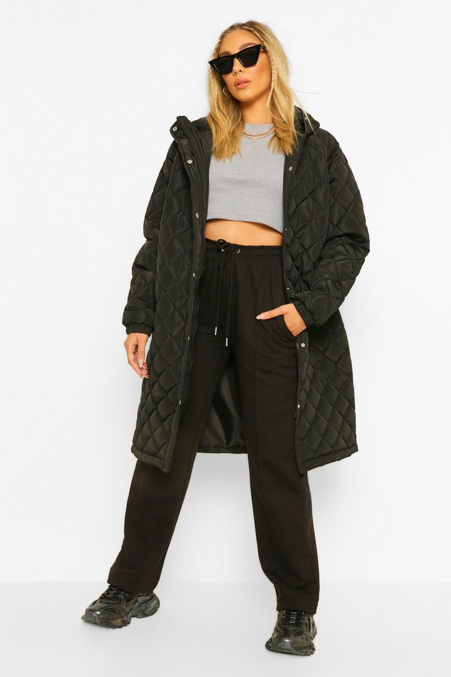 Hooded Quilted Longline Puffer Jacket image number 1