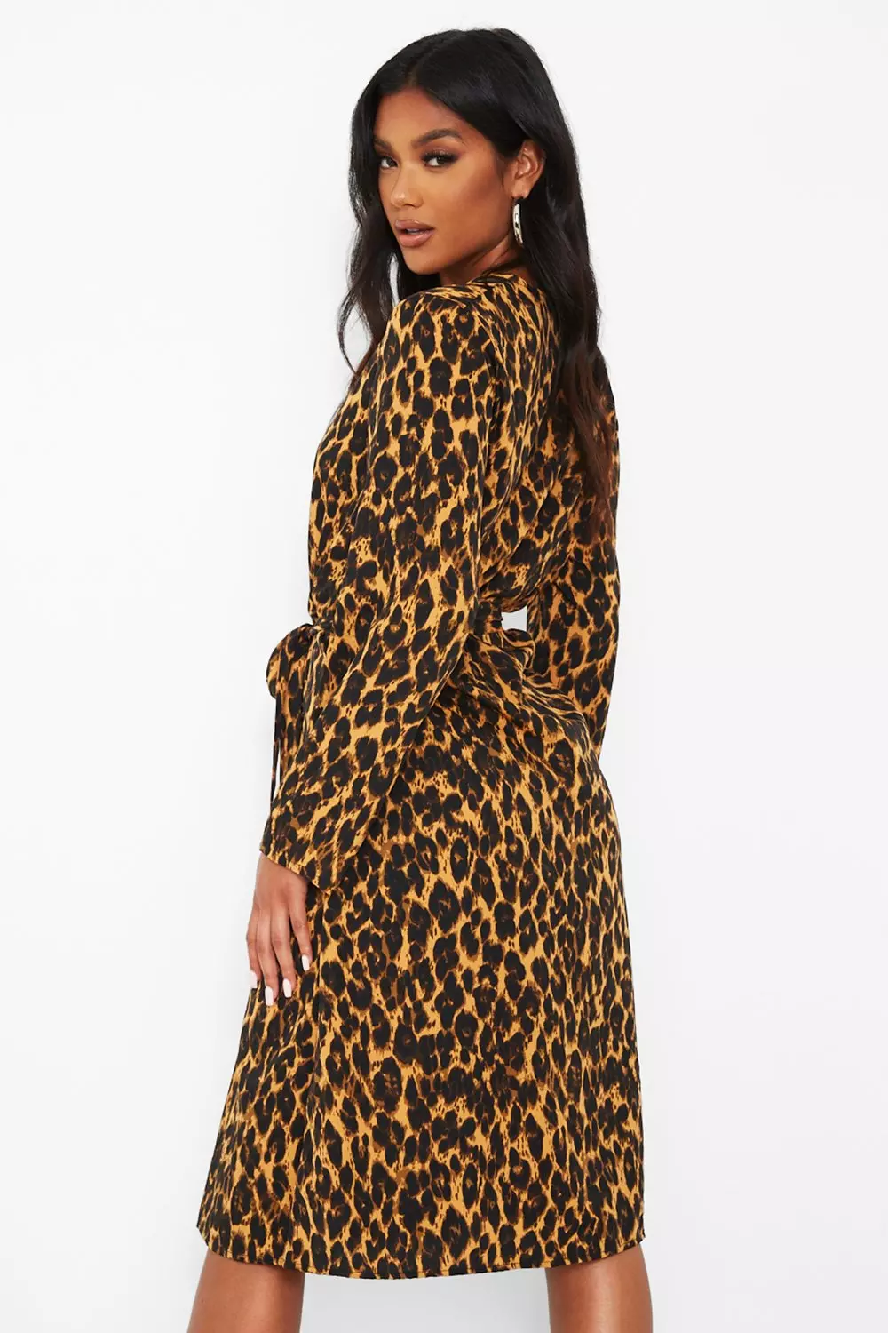 Leopard print clearance button down dress