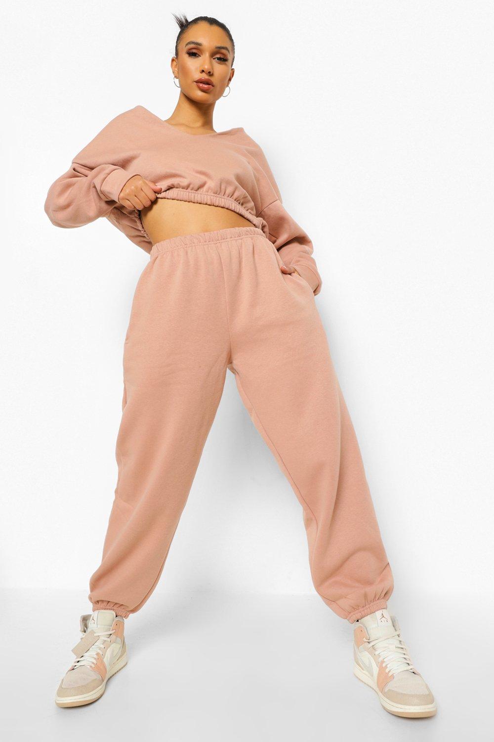 V Neck Crop Sweater And Joggers Set