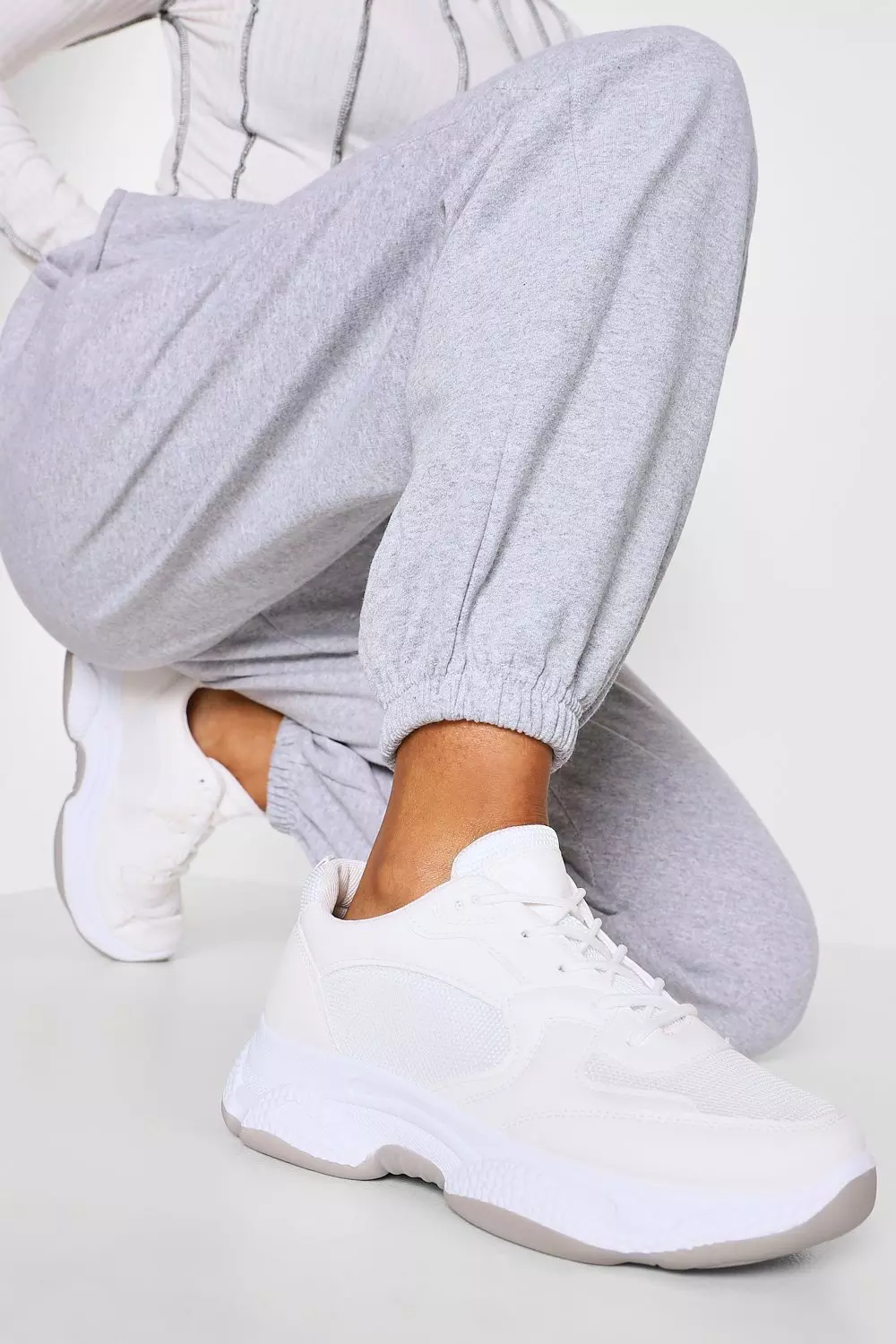 Boohoo white sale chunky trainers