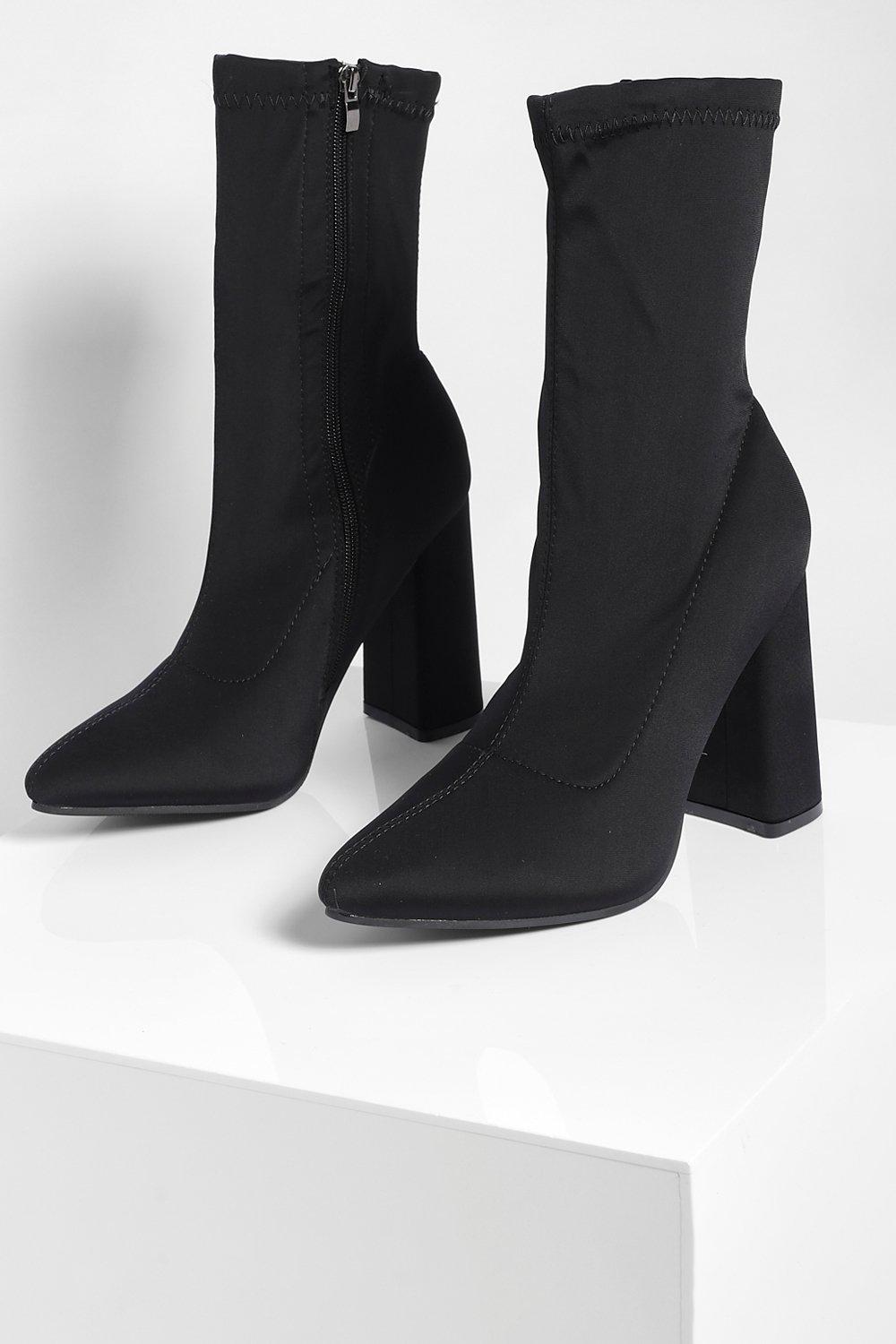 Pointed toe hotsell block heel booties