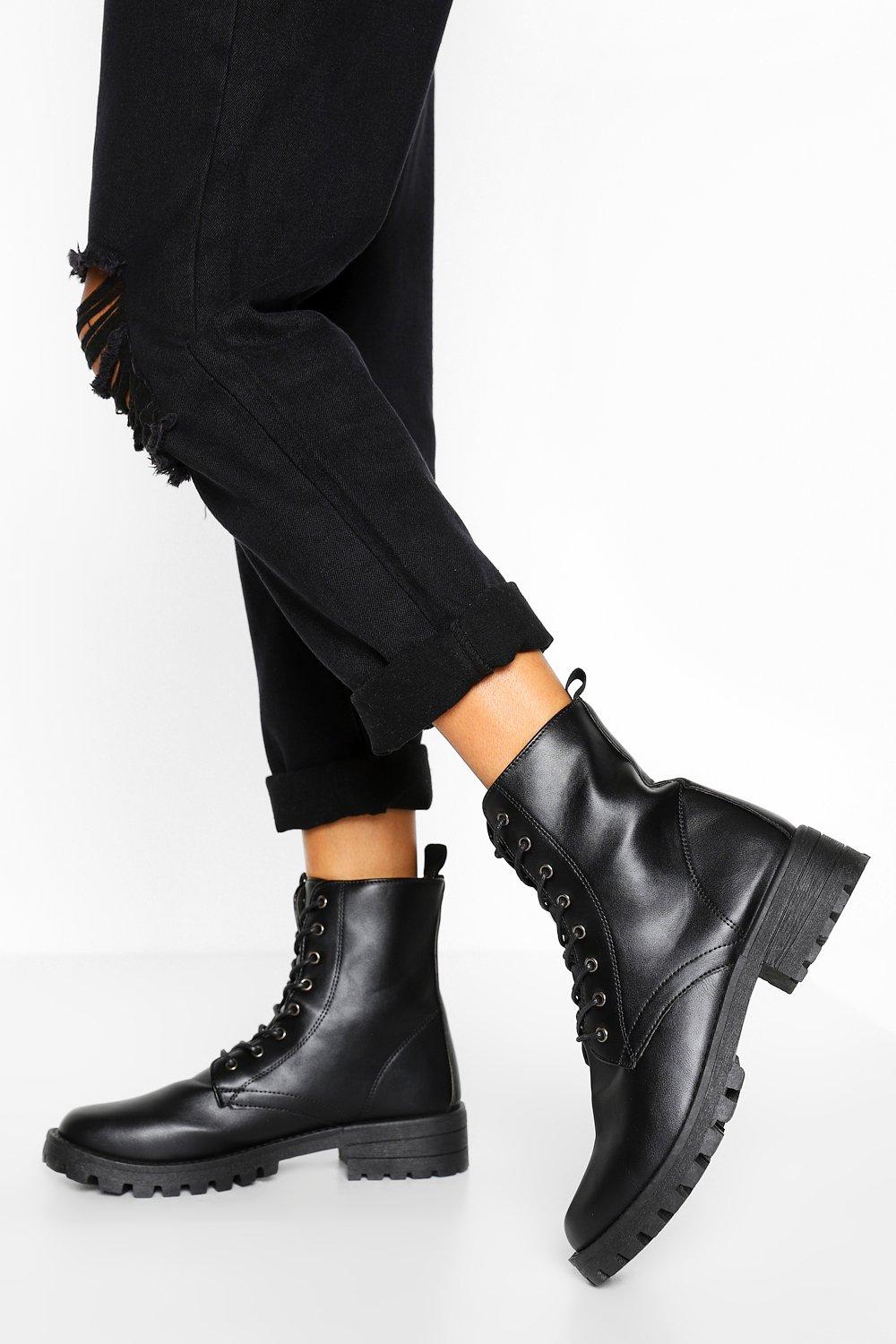 wide width combat boots with heel