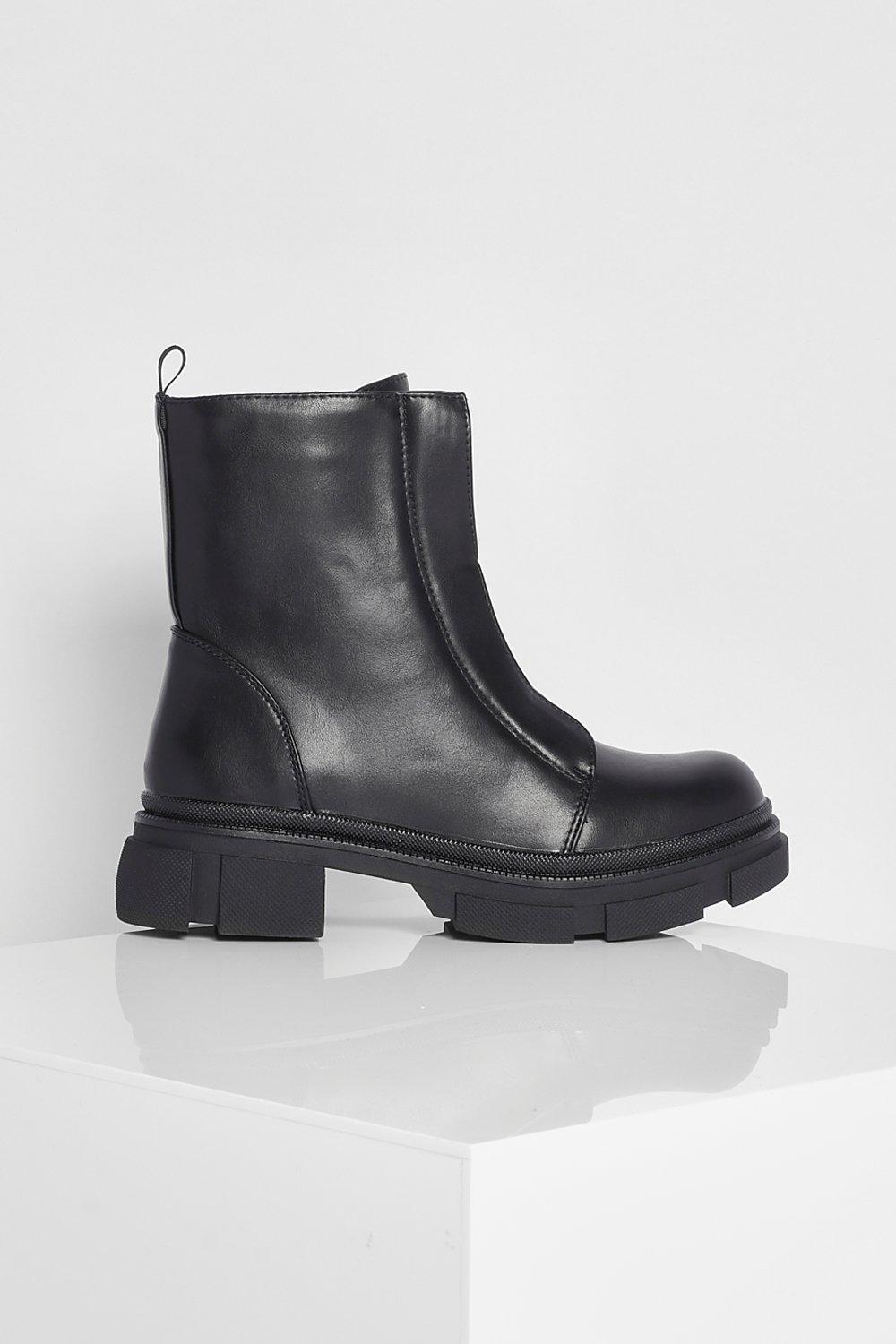 Zip front biker clearance boots