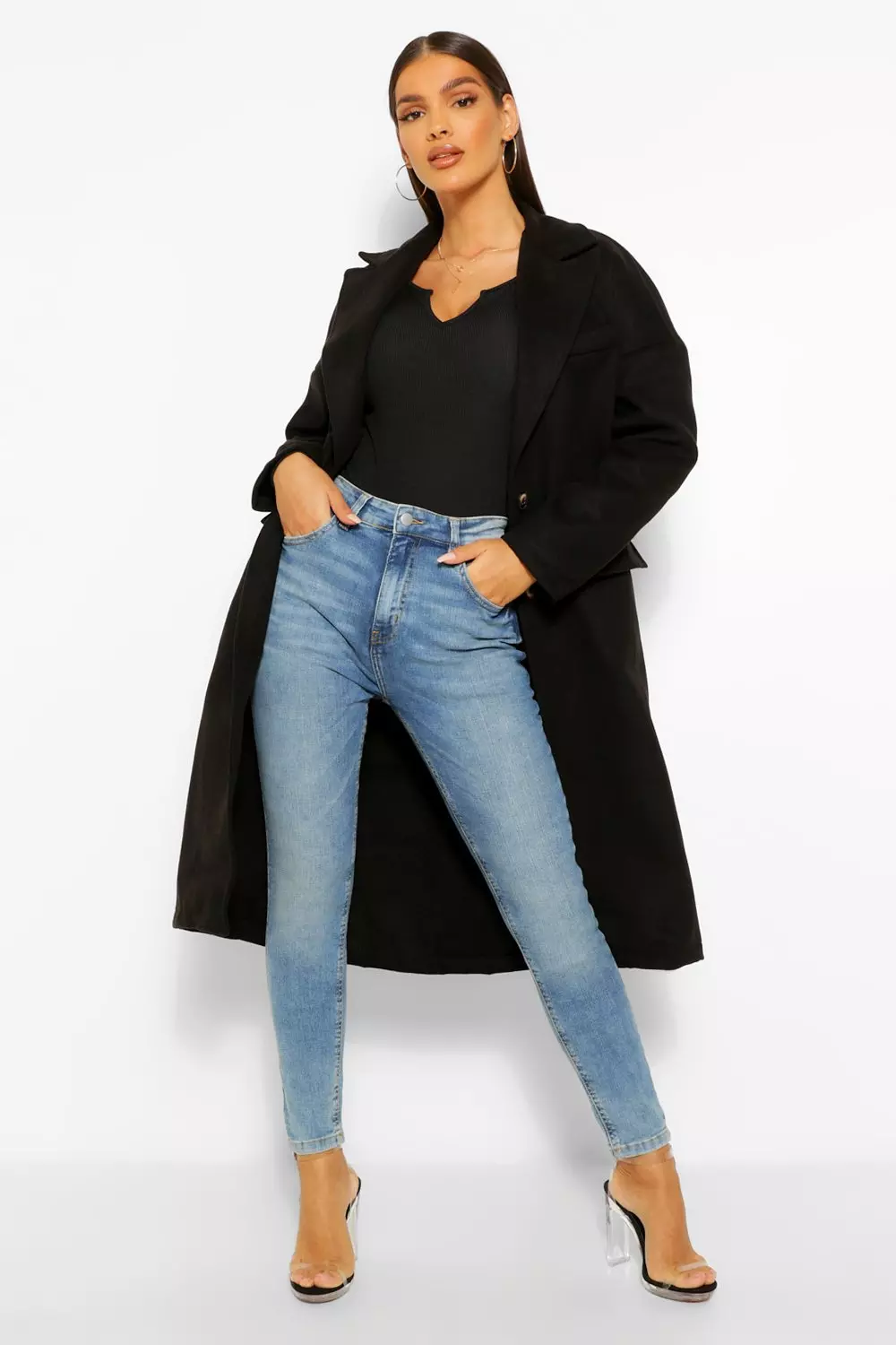 Black boyfriend coat clearance
