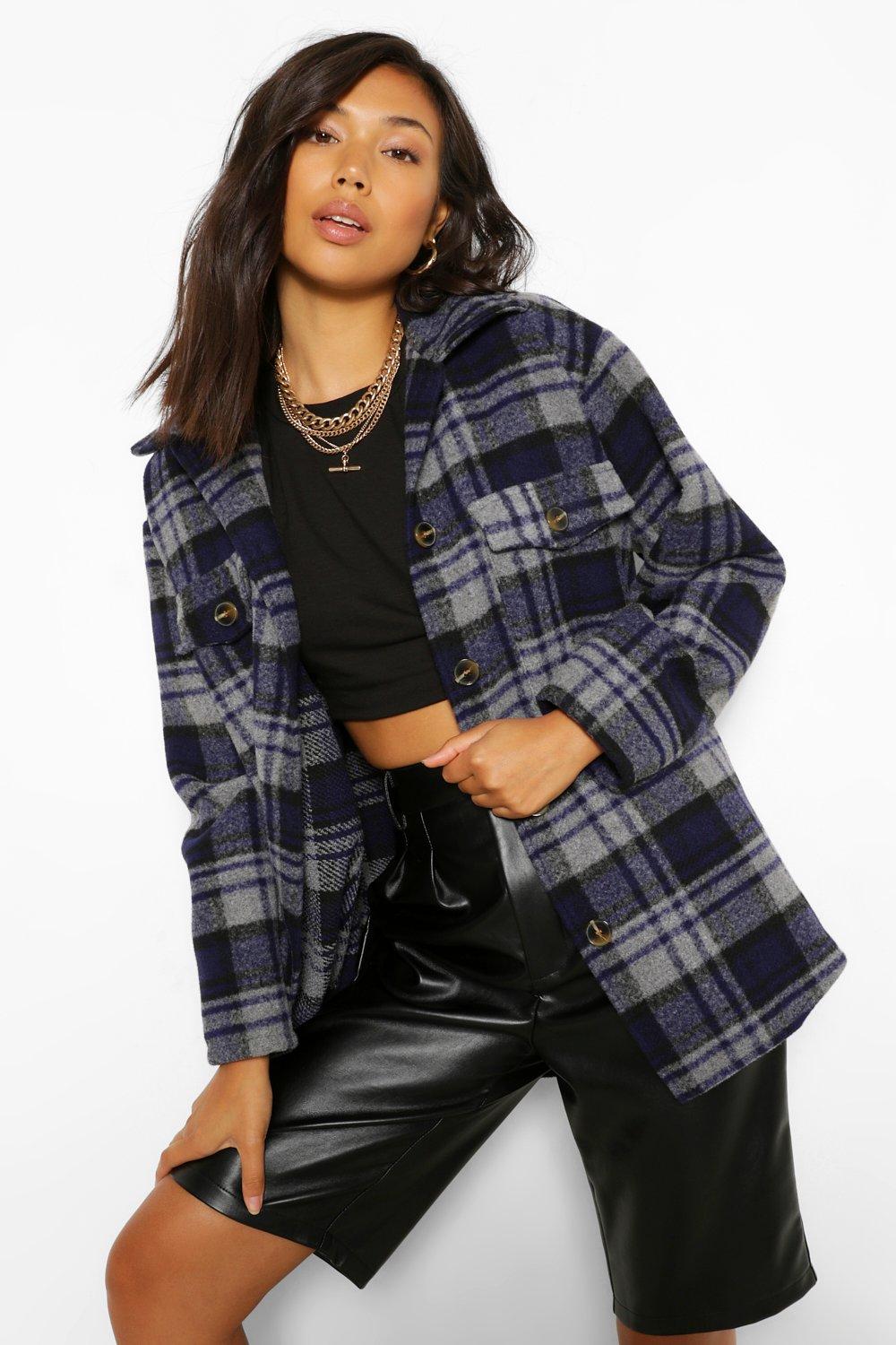 Boohoo veste carreaux new arrivals