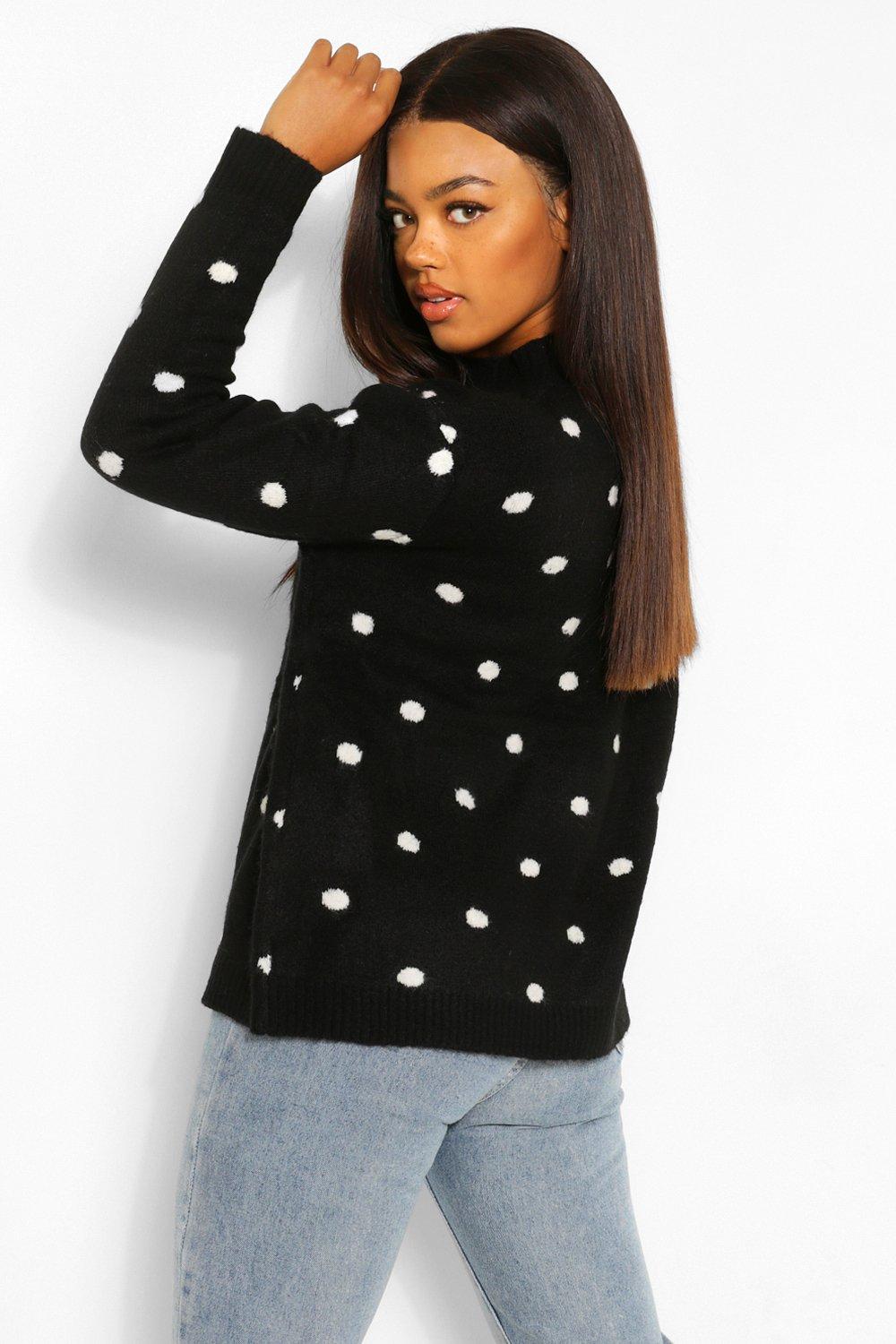 Polka dot sweater women's sale