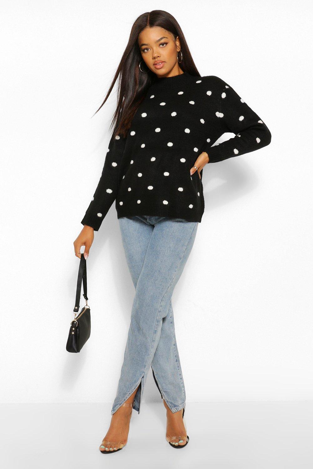 Polka dot shop jumper womens