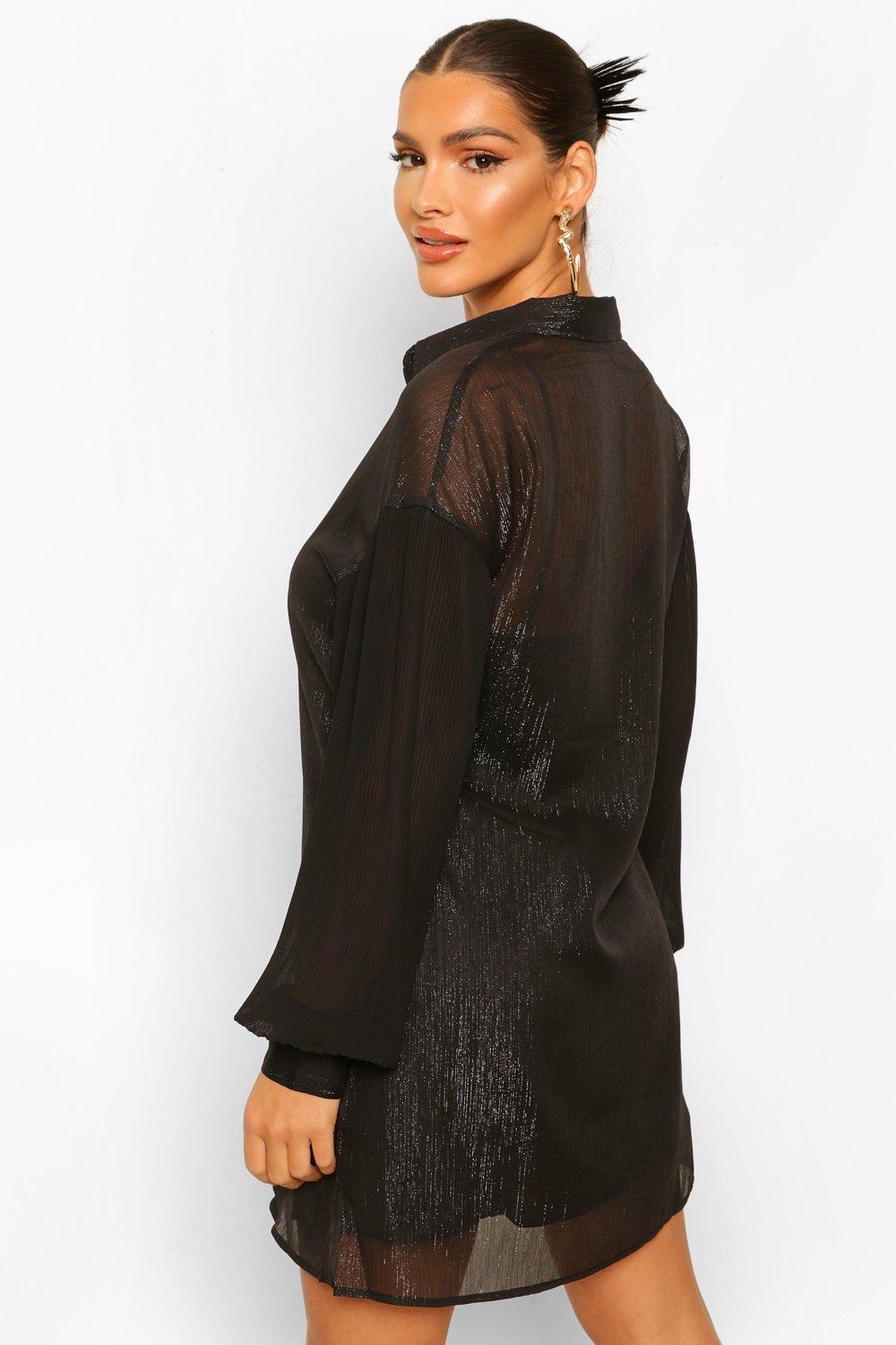 Black Sheer Tunic Dress