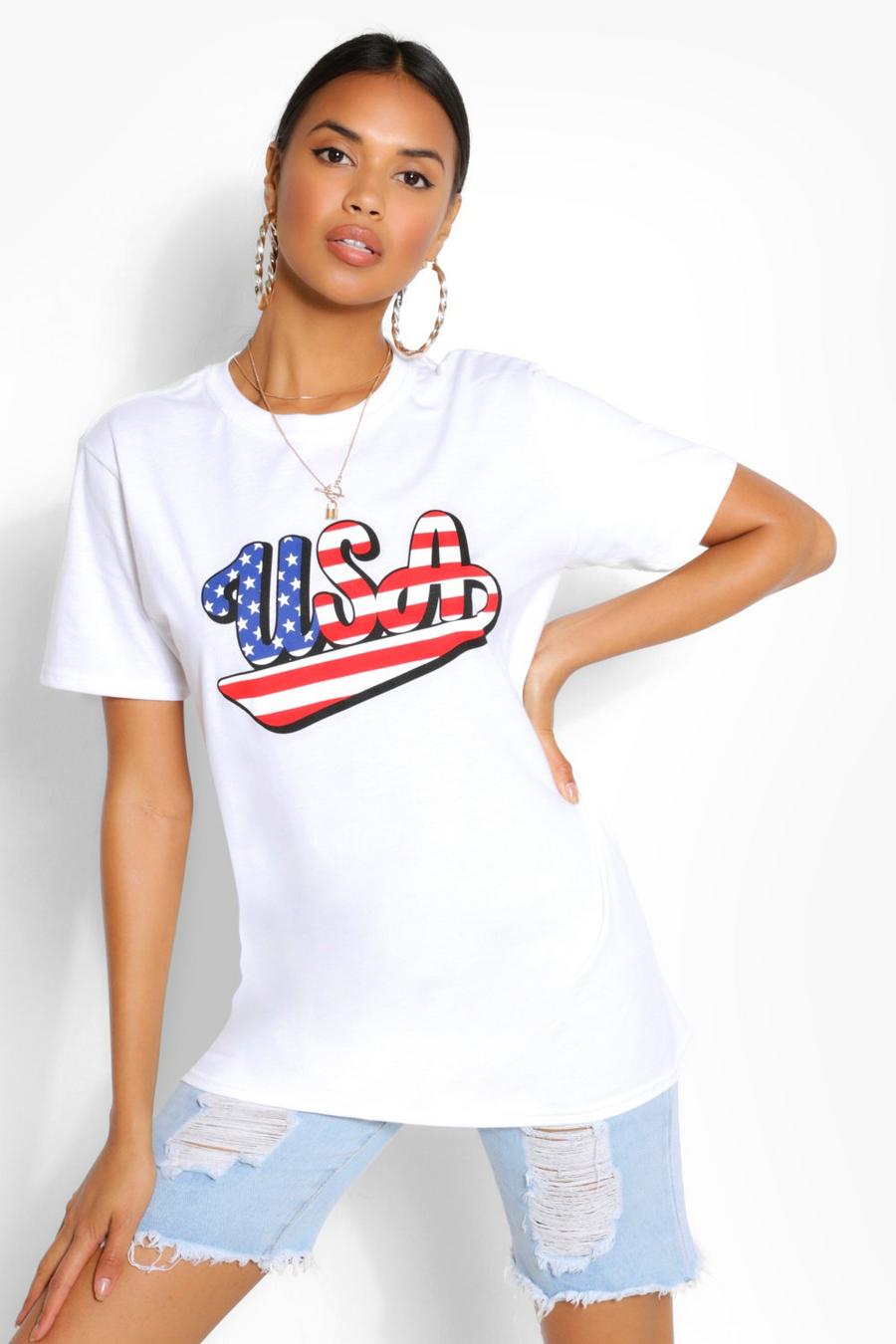 "USA" T-shirt med text och flagga image number 1