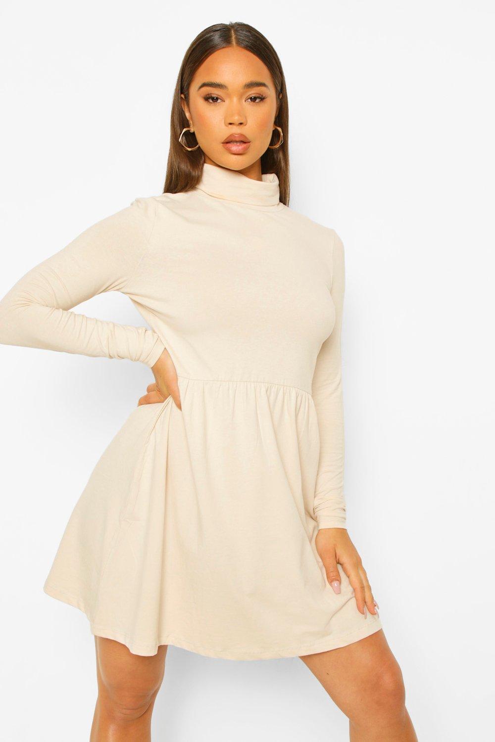 Boohoo long best sale sleeve skater dress