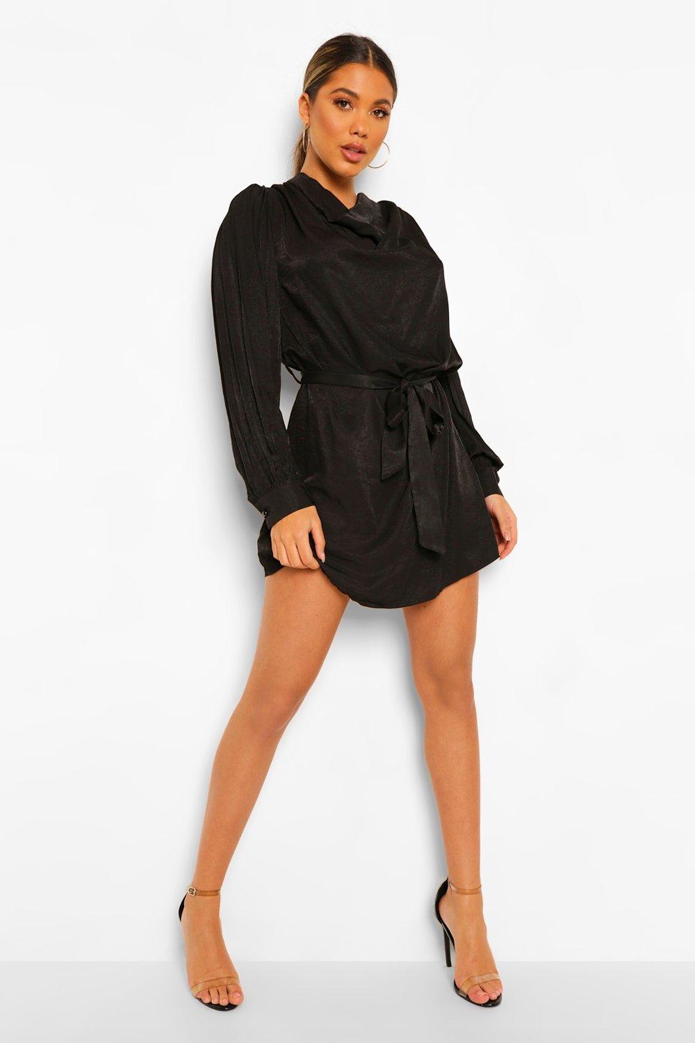 【関税・送料込】ALFRED DRESS | BLACK Poplin A-line dress, black | 