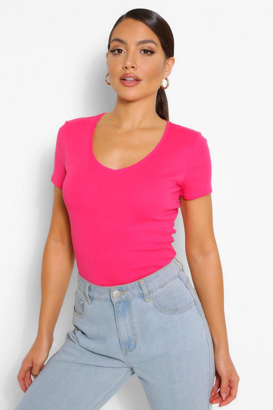Berry Basic V-ringad t-shirt i bomull image number 1