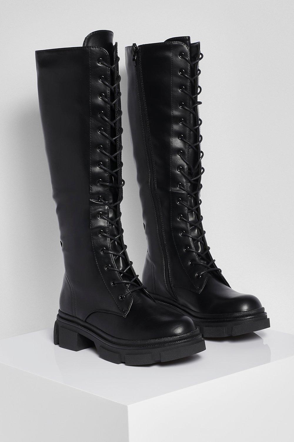 knee high chunky boots