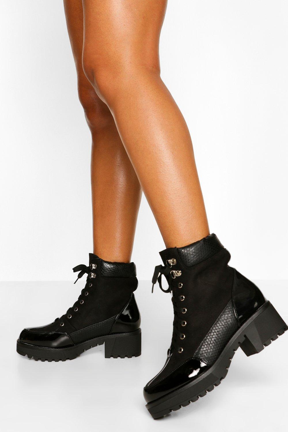 black hiker boots