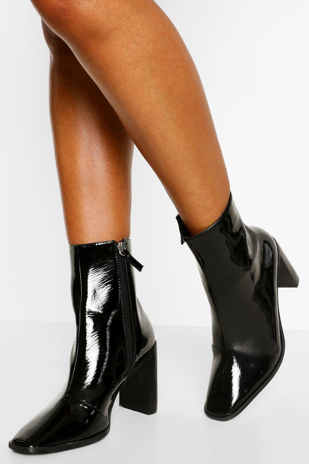 square toe block heel