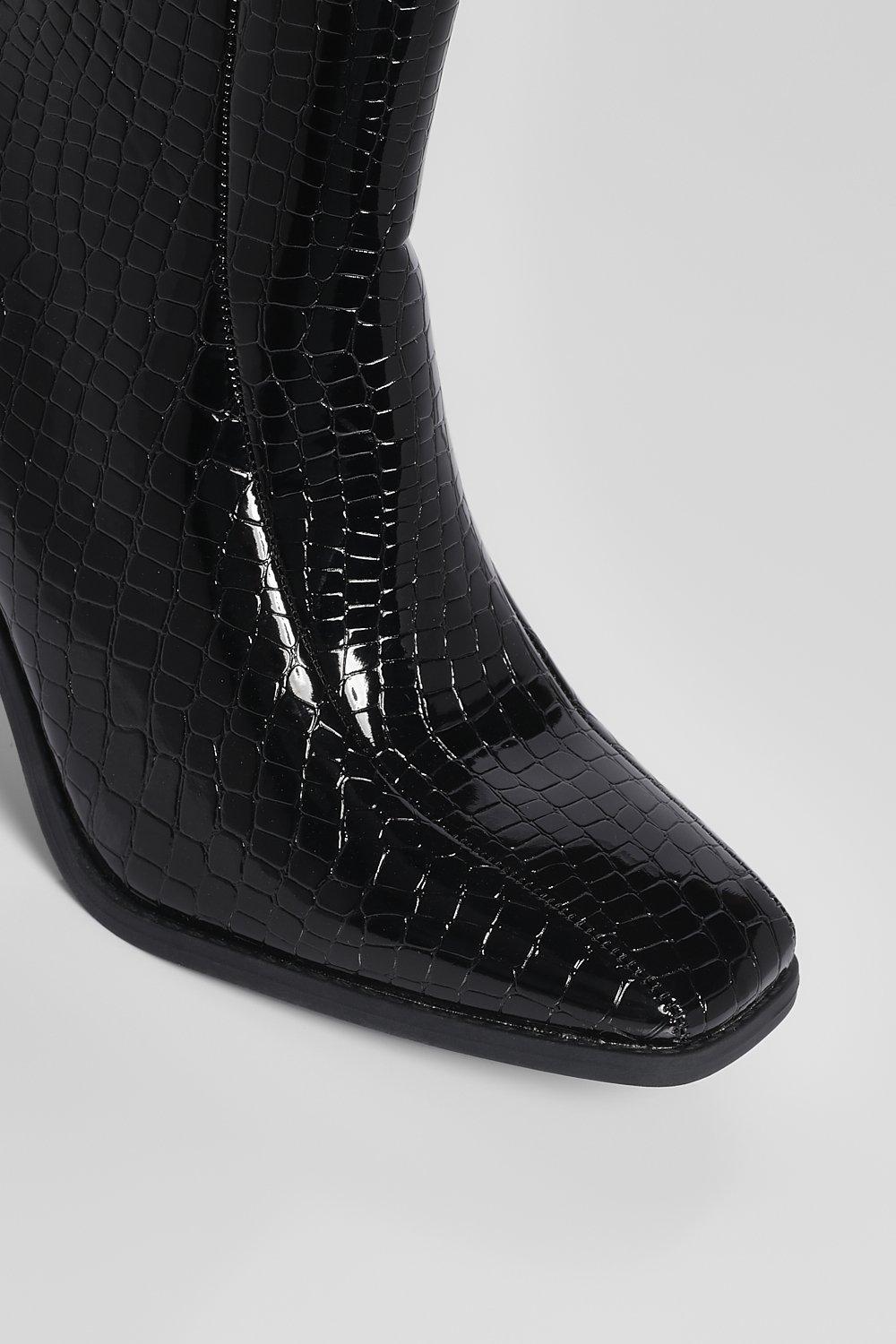 Bottines talons outlet croco