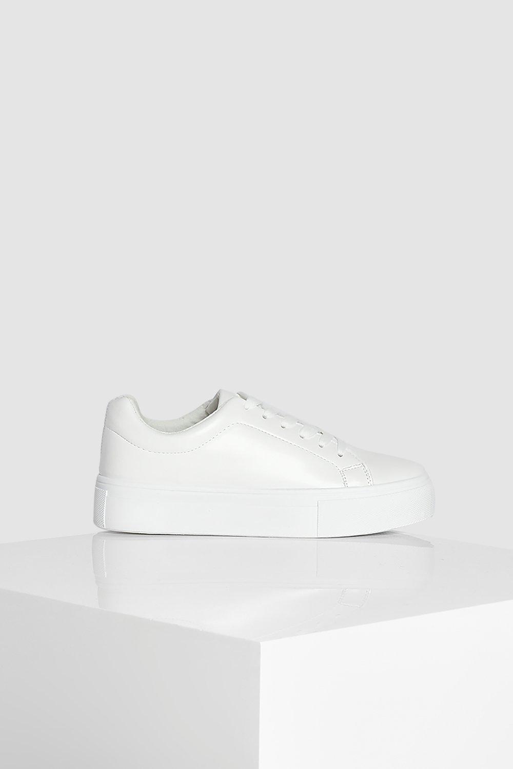 Boohoo hot sale white trainers