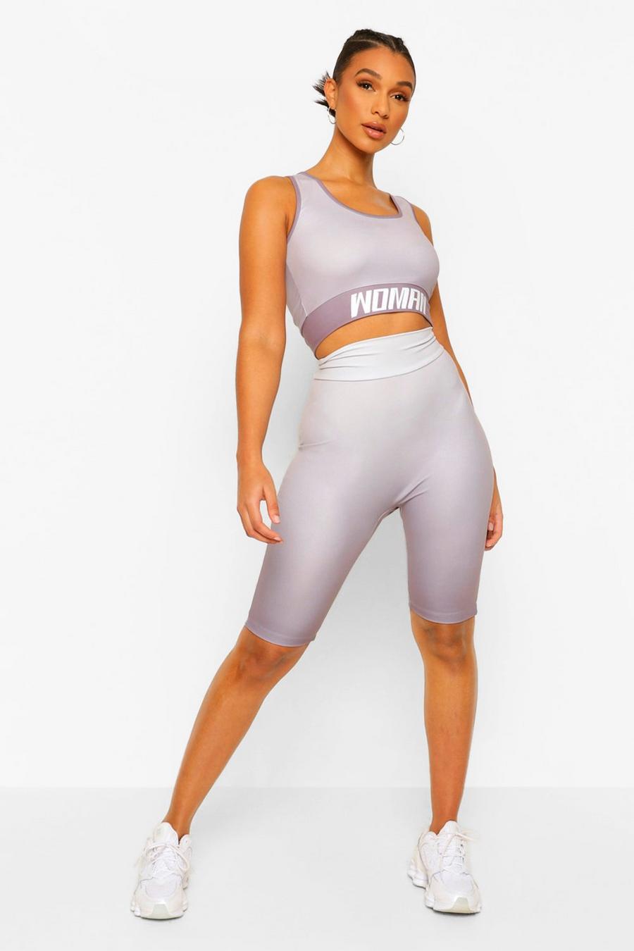 Grey Fit Ombre Booty Boost Biker Shorts image number 1
