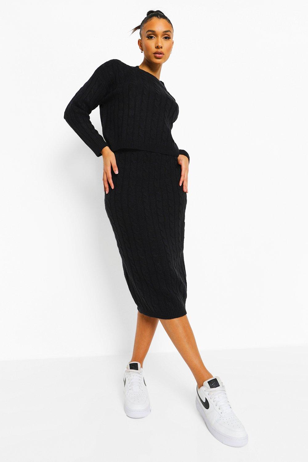 Cable Knit Midi Skirt Co ord