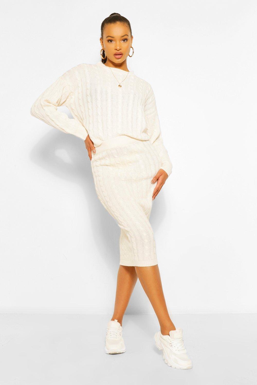 white midi skirt co ord