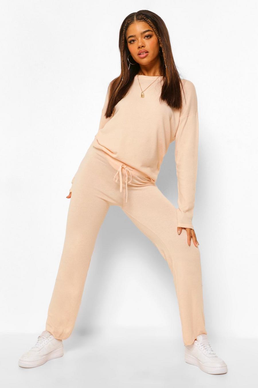 Blush Soft Knit Wide Leg Two-Piece image number 1