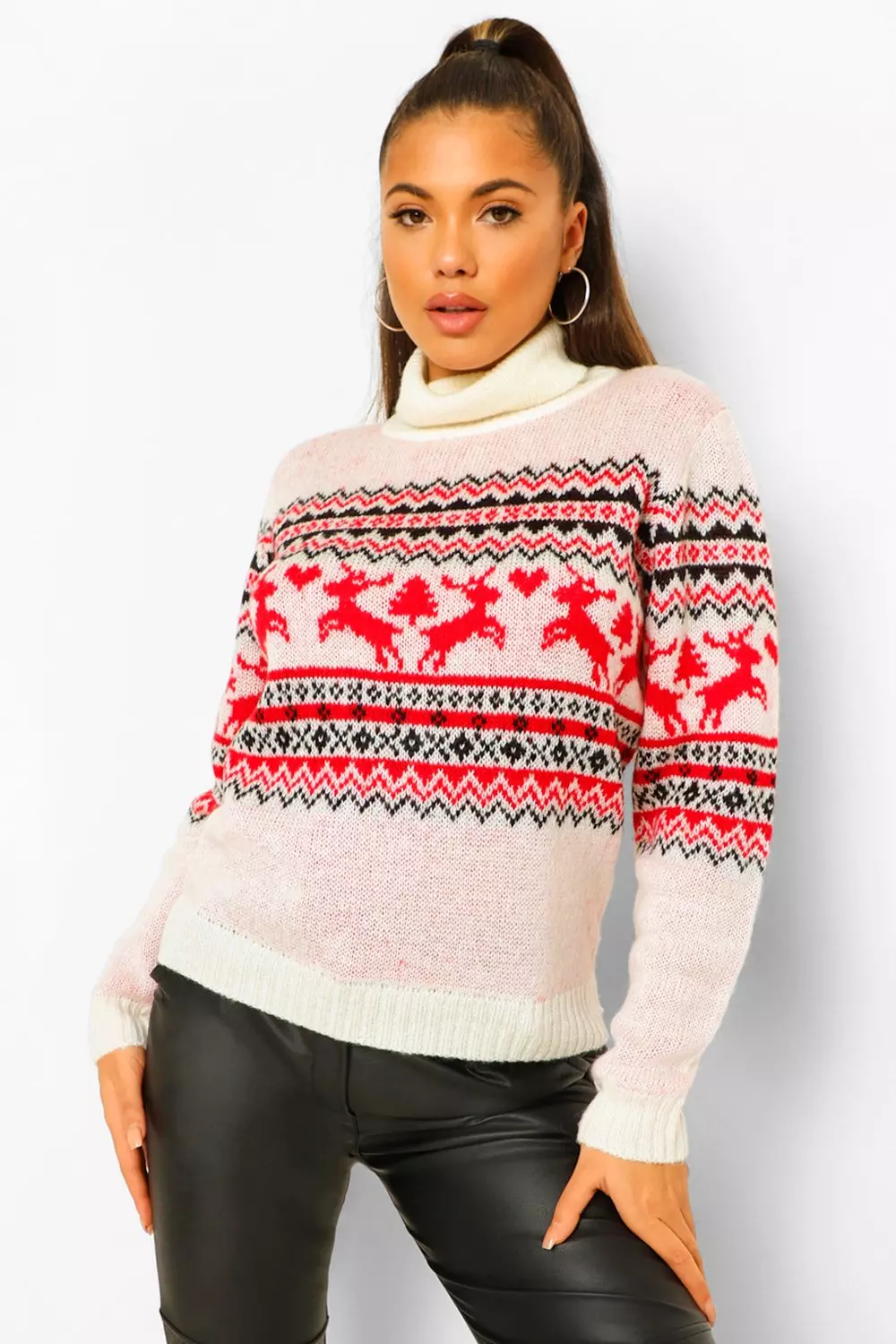 Christmas jumper roll on sale neck