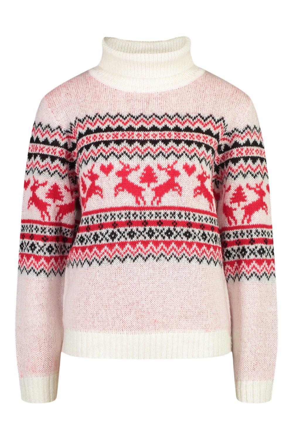 Turtle Neck Fairisle Christmas Jumper boohoo