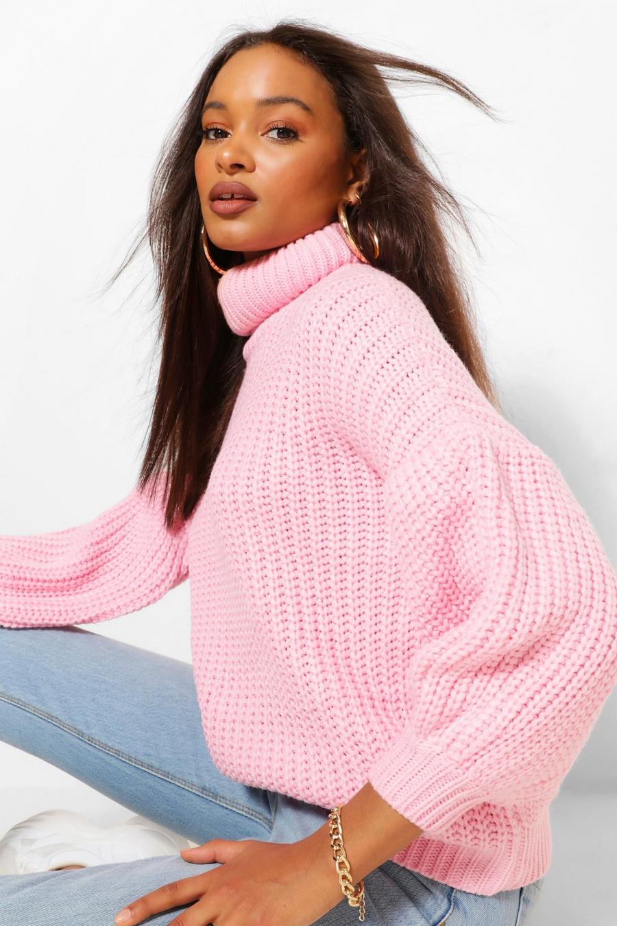Oversized Balloon Sleeve Roll Neck Jumper image number 1