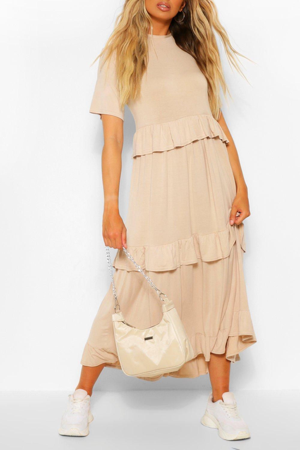 T shirt ruffle outlet dress