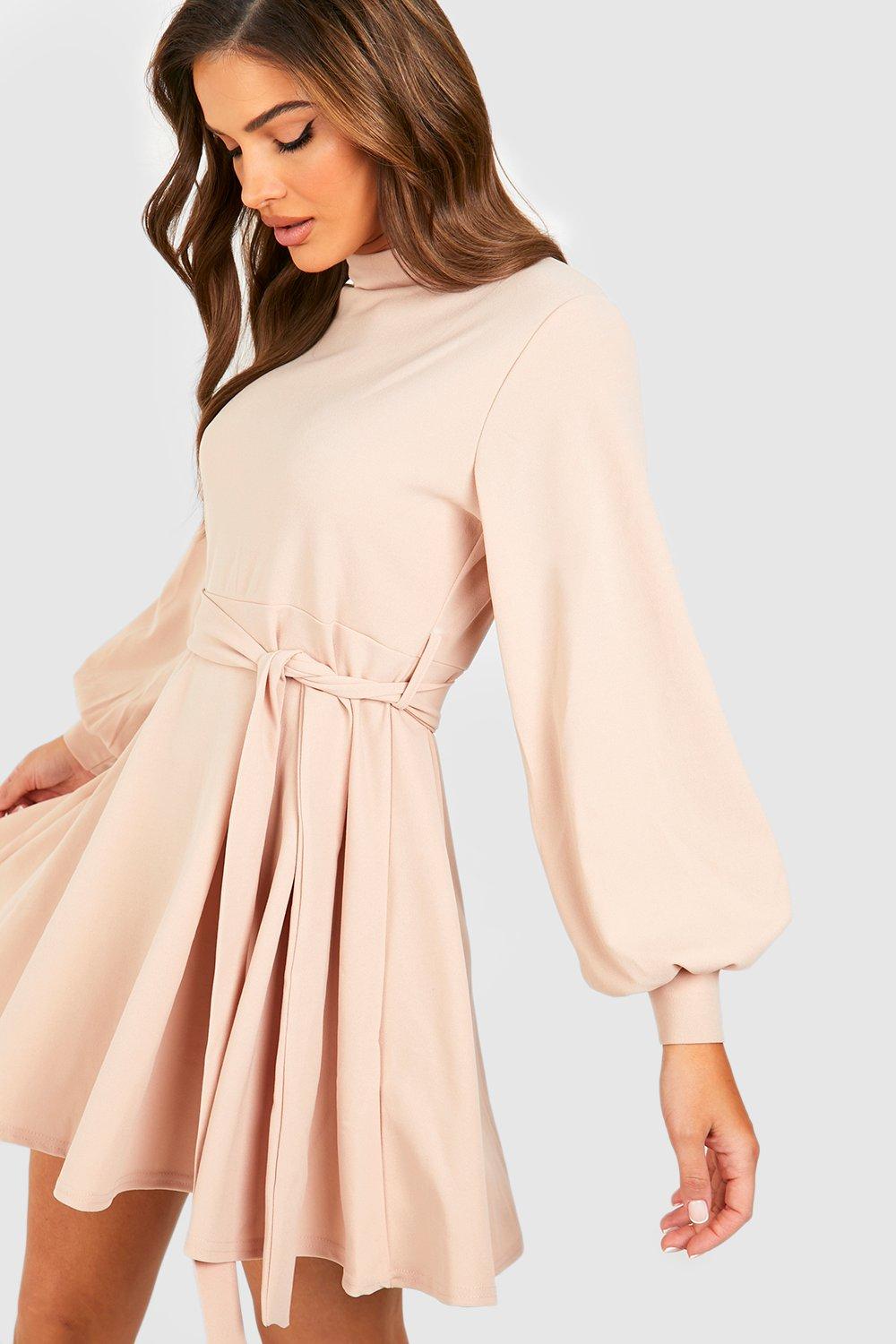 boohoo belted dress