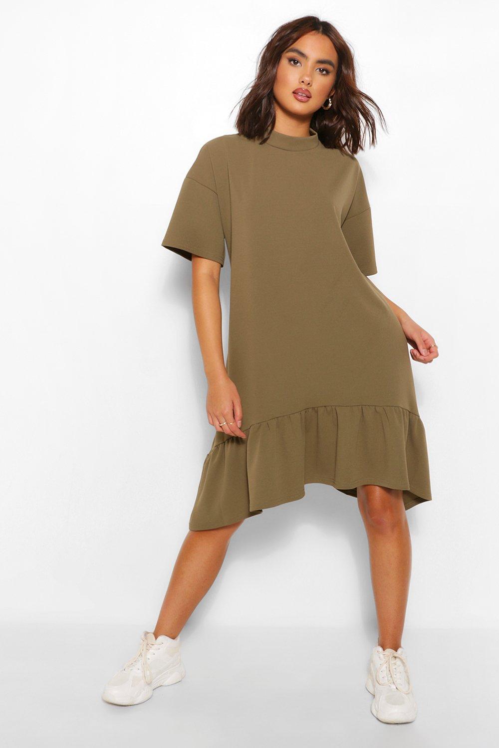 t shirt dress khaki