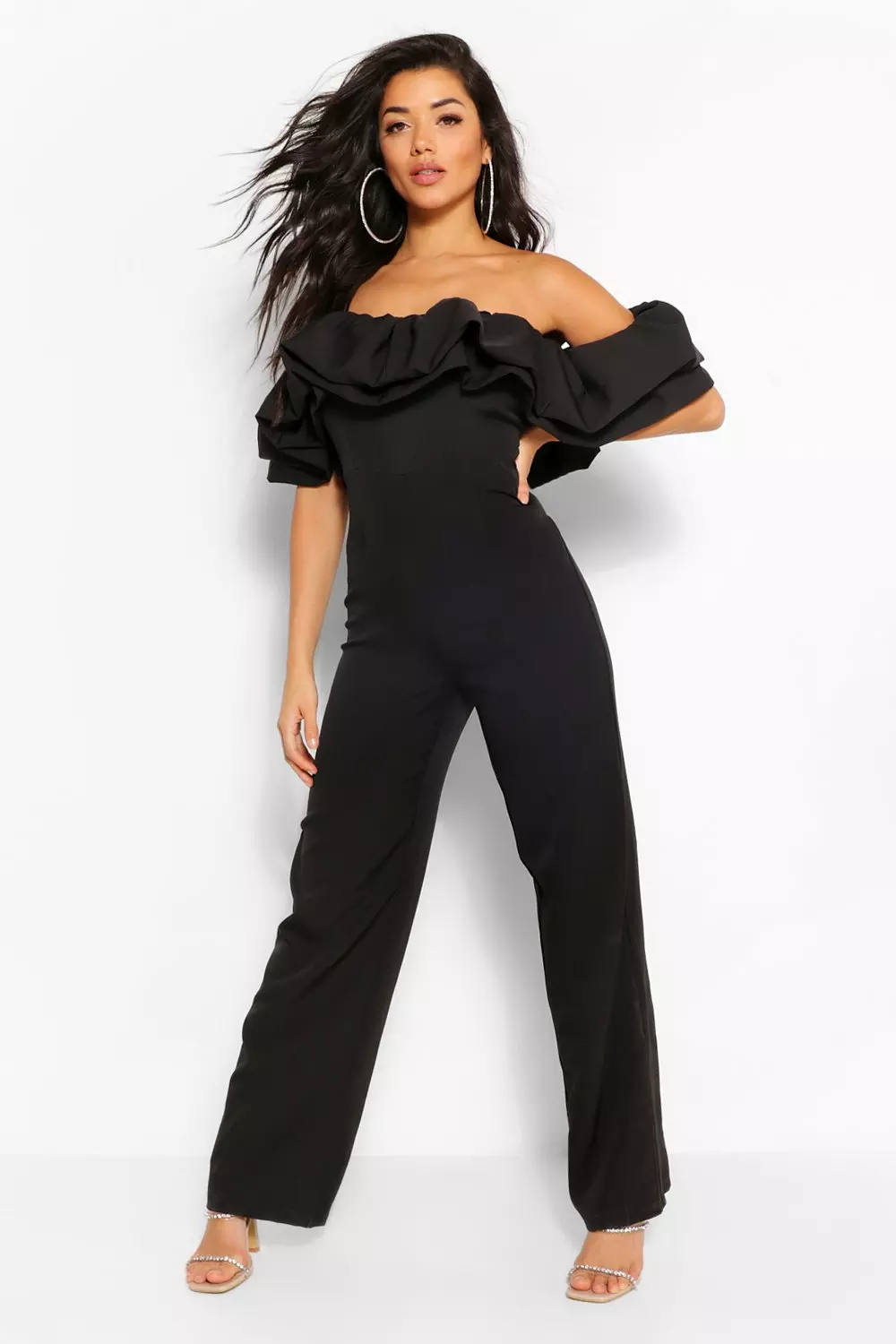 Boohoo cheap ruffle jumpsuit