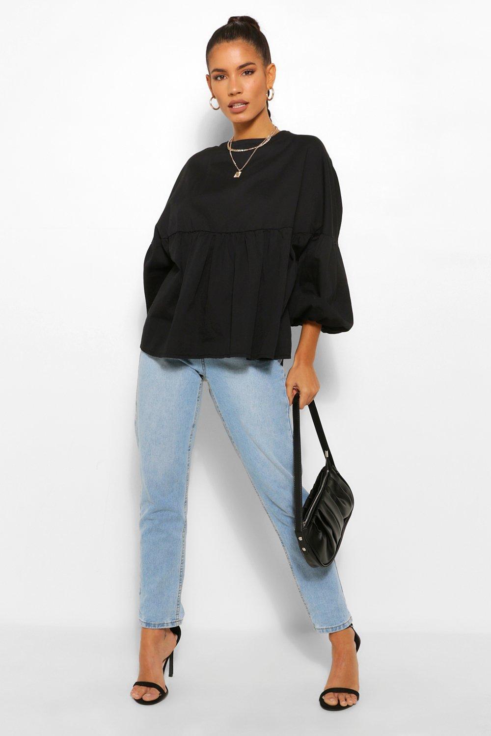 denim smock top