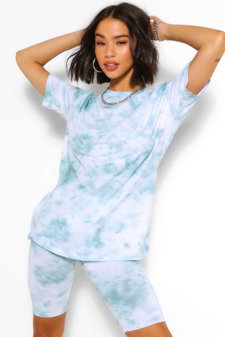 Ensemble t-shirt et short coupe oversize effet tie-dye image number 1