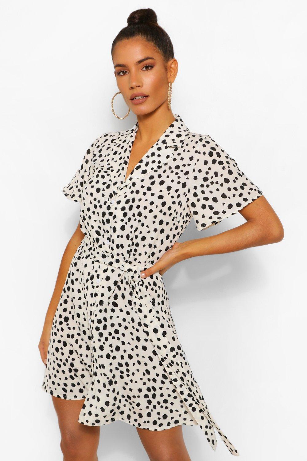 spot shirt dress