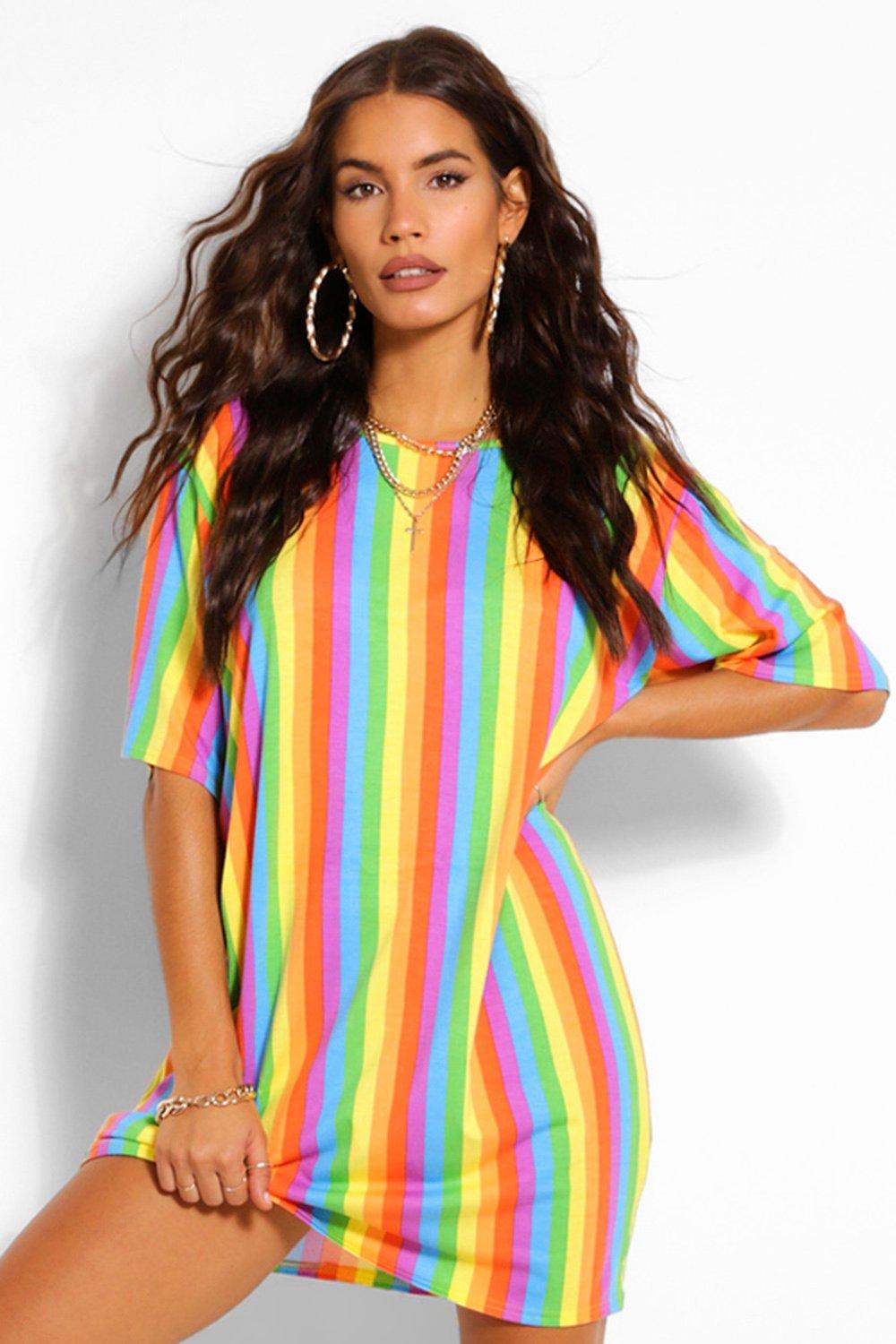 Rainbow T Shirt Dress Sale, 58% OFF ...