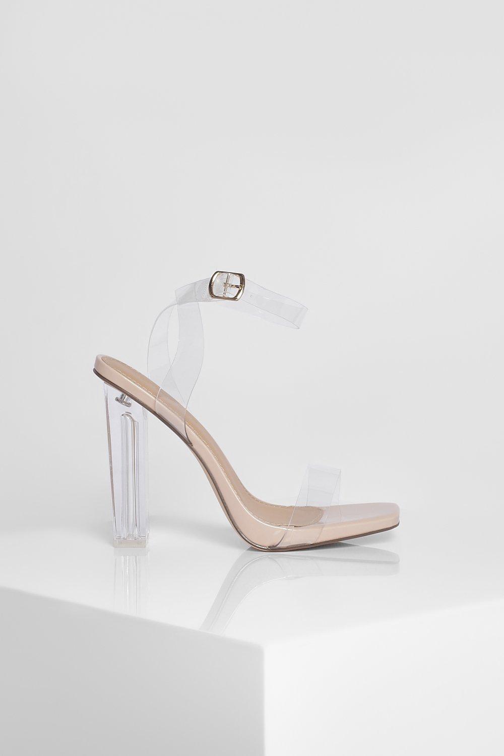 Wide width outlet clear block heels