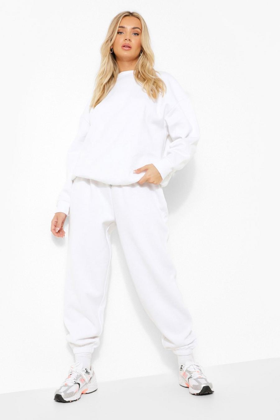 Pantaloni tuta basic oversize, Bianco image number 1