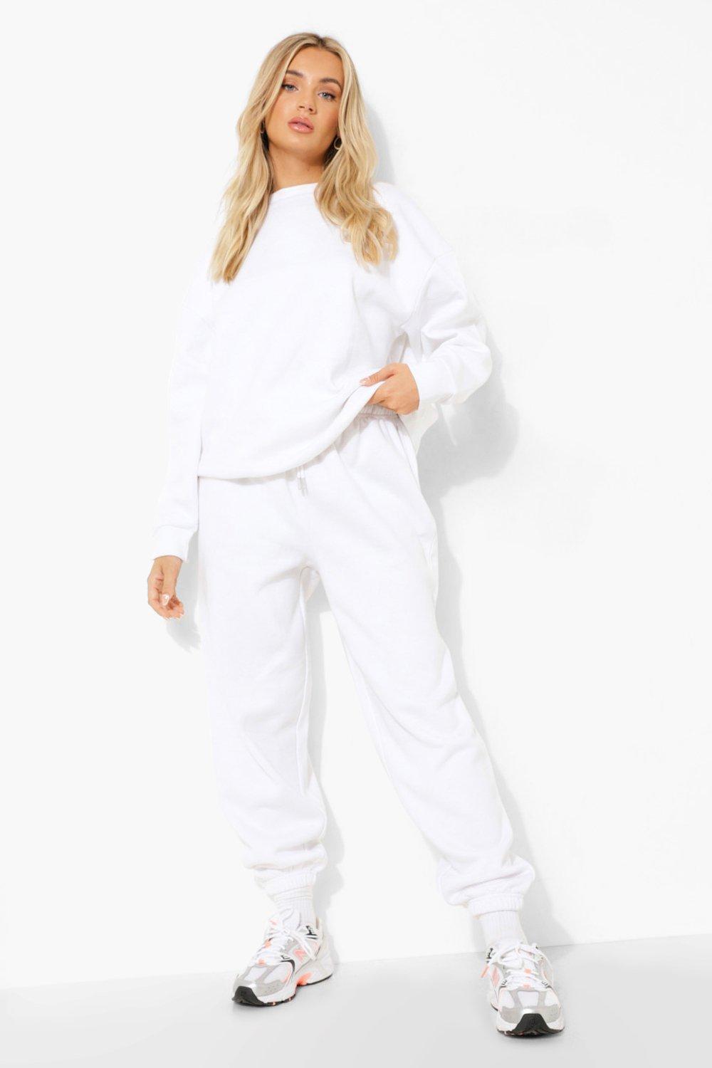 Boohoo white sweatpants sale