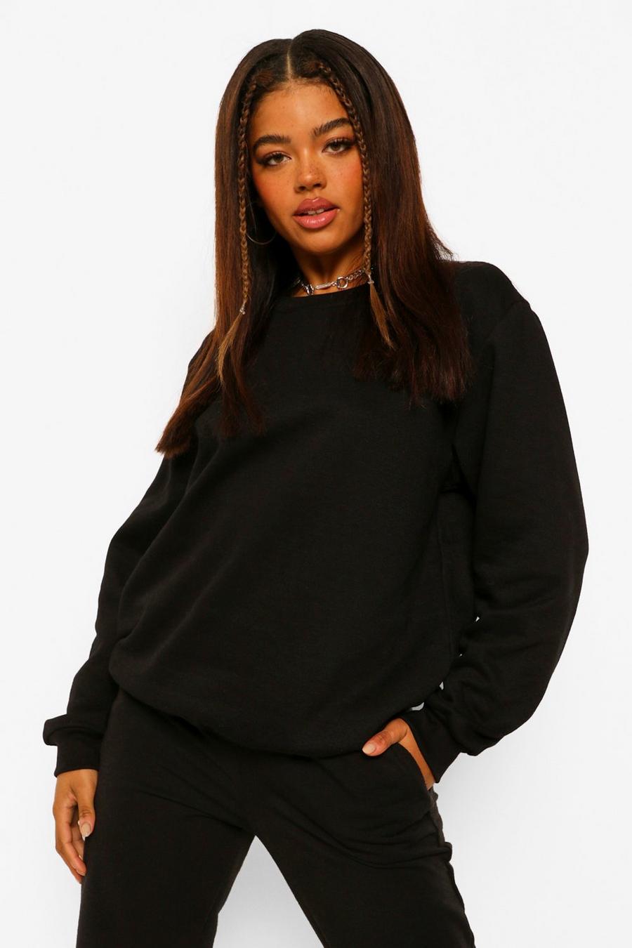 Black Basic Oversize sweatshirt image number 1